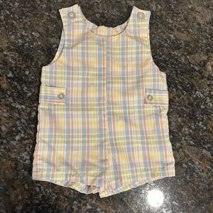 Vintage Jon Jon Plaid Jumper Royal Heir 18 month Made in USA EUC Boys